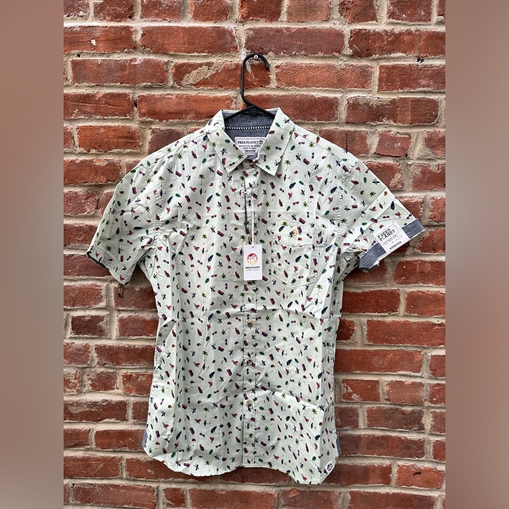 Short Sleeve Mint Button Down Dress Shirt